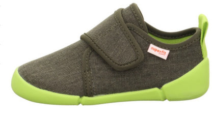 SUPERFIT Barfuß Hausschuh VENTI 6700-70 - oliv / hellgrün