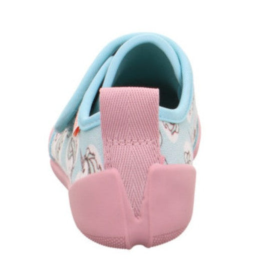 SUPERFIT Barfuß Hausschuh VENTI 6700-75 - türkis / rosa / Einhörner