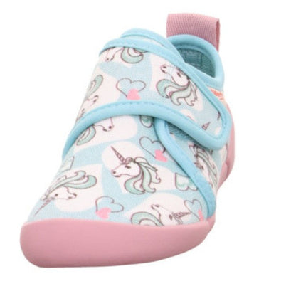 SUPERFIT Barfuß Hausschuh VENTI 6700-75 - türkis / rosa / Einhörner