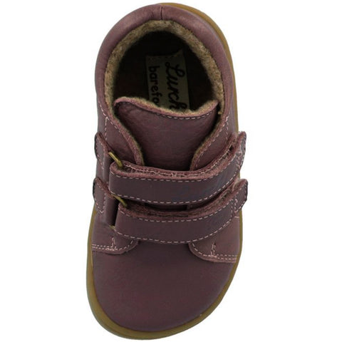 Bottom view of LURCHI Barfuß Halbschuh NORIKO - aubergine shoe's flexible rubber sole