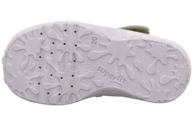 Comfortable and stylish SUPERFIT Hausschuh SPOTTY 9256-751 in green, gray, and tiger print design