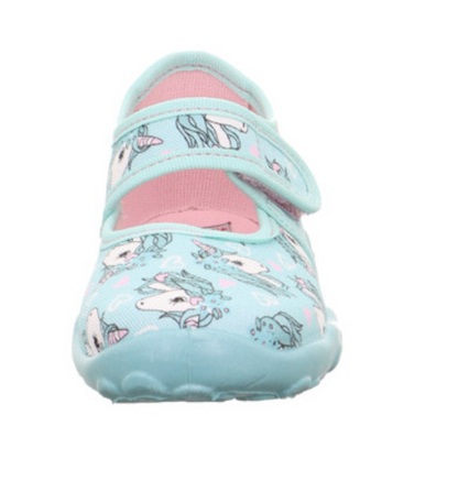 Comfortable and stylish türkis SUPERFIT Hausschuh BONNY 283-752 featuring a fun Einhorn design