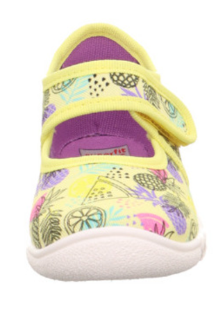 Yellow SUPERFIT Hausschuh BELINDA 288-602 with summer fruits pattern, perfect for warm weather