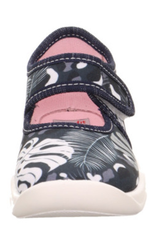 Comfortable and stylish dark blue SUPERFIT Hausschuh BUBBLE 6272-804 with leaf pattern design