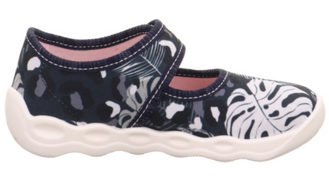 Superfit Hausschuh Bubble 6272-804 in dark blue with leaf pattern