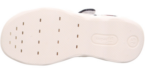 Comfortable and stylish SUPERFIT Hausschuh BUBBLE 6272-804 in dark blue with leaf pattern for ultimate coziness at home