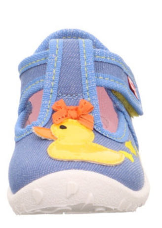 Light blue and yellow SUPERFIT Hausschuh SPOTTY 9256-840 with cute duck design