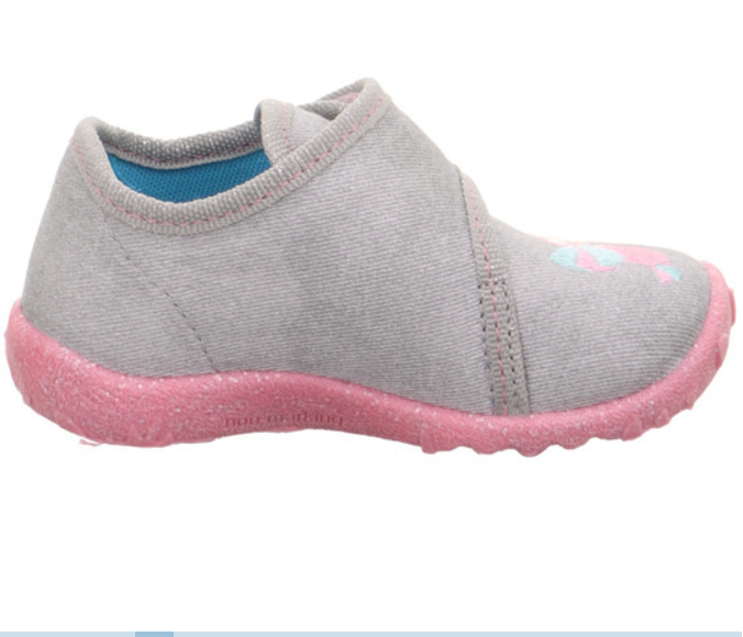 Comfortable and stylish SUPERFIT Hausschuh SPOTTY 9254-250 in grey, pink, and parrot design