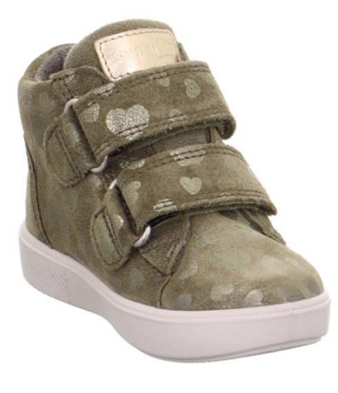 SUPERFIT GORE-TEX Knöchelschuh SUPIES 778-70 - olive / goldene Herzen - Waterproof and stylish ankle shoe with olive and gold heart design
