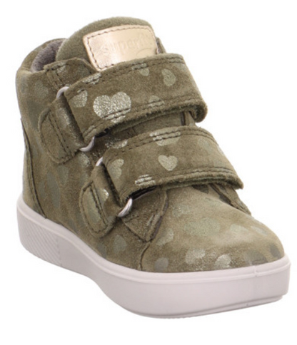 SUPERFIT GORE-TEX Knöchelschuh SUPIES 778-70 - olive / goldene Herzen - Waterproof and stylish ankle shoe with olive and gold heart design