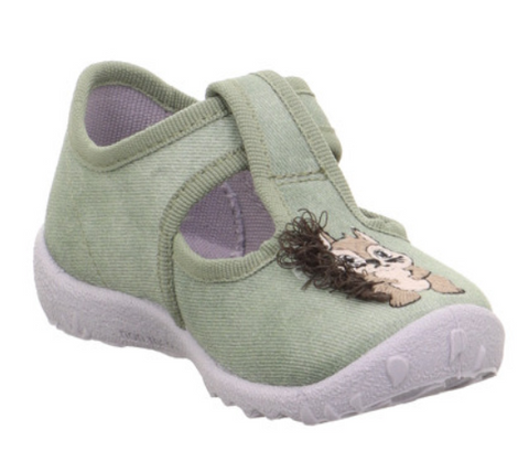 Modischer Hausschuh SPOTTY 9256-752 in hellgrün für Zuhause