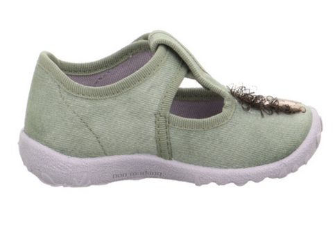 Superfit Hausschuh SPOTTY 9256-752 in hellgrün mit niedlichem Eichhörnchen