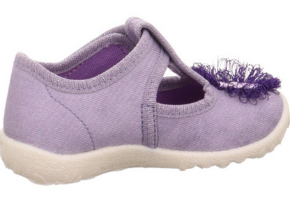 Comfortable purple SUPERFIT Hausschuh SPOTTY 9256-853 with cute lion design