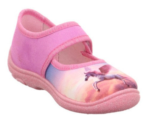 Gemütlicher Hausschuh mit Pferdemotiv für Kinder