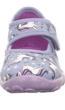 Lila SUPERFIT Hausschuh BONNY 283-808 mit Einhorn-Motiv, ideal für zuhause und angenehmen Tragekomfort