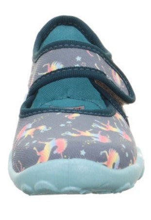 Lila farbener SUPERFIT Hausschuh BONNY 283-808 mit Einhorn-Motiv, ideal für gemütliche Tage zuhause