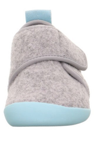 Weicher SUPERFIT VENTI 6701-20 Hausschuh in grau und hellblau mit atmungsaktivem Material