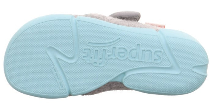 Leichter und bequemer SUPERFIT Hausschuh VENTI 6701-20 in grau und hellblau für den täglichen Gebrauch