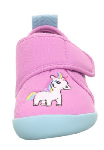 Rosa SUPERFIT VENTI 6700-85 Hausschuh mit Einhorn-Print, ideal für Kinder, die Komfort und Stil suchen