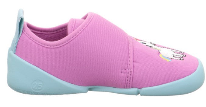 Bequemer und warmer SUPERFIT Hausschuh VENTI 6700-85 in rosa mit Einhorn-Motiv, perfekt für kalte Tage