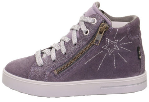 Superfit Stella Knöchelschuh aus Gore-Tex mit Stern-Design, Glitzer-Elementen und Wasserdichtigkeit in Lila