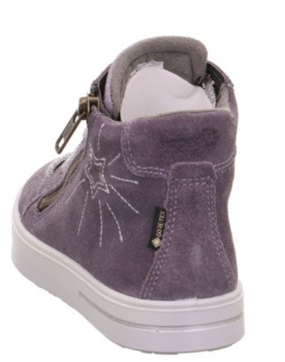 Lila SUPERFIT STELLA Knöchelschuh mit Gore-Tex-Membran, funkelndem Glitzer und Sternmuster für Damen