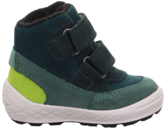 Bequemer und wetterfester GORE-TEX Knöchelschuh von SUPERFIT in Navy und Petrol, perfekt für Outdoor-Aktivitäten