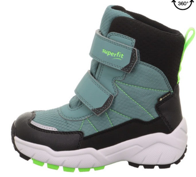 Robuste SUPERFIT GORE-TEX Stiefel Culusuk 9174/702 in Minzgrün und Schwarz, ideal für Outdoor-Aktivitäten bei jedem Wetter