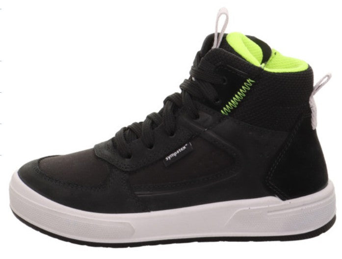 Leichter Knöchelschuh von SUPERFIT SYMPATEX mit neonfarbenen Akzenten für aktive Kinder