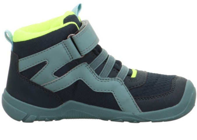 Barfußschuh TRACE 6034-70 in lebendigen Grün- und Gelbtönen, flexible Laufsohle für natürliche Fußbewegungen