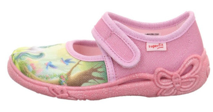 SUPERFIT Hausschuh BELINDA 288-556 - rosa / grün / Einhorn