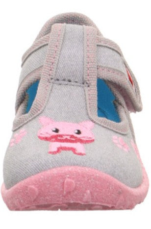 SUPERFIT Hausschuh SPOTTY 9256-252 - grau / rosa / Katze