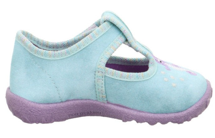 SUPERFIT Hausschuh SPOTTY 9256-753 - türkis / lila / Seepferdchen