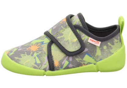 SUPERFIT Barfuß Hausschuh VENTI 6700-20 - neongrün / grau / bunt