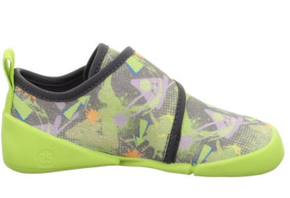 SUPERFIT Barfuß Hausschuh VENTI 6700-20 - neongrün / grau / bunt