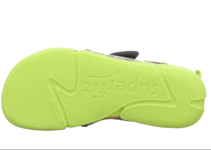 SUPERFIT Barfuß Hausschuh VENTI 6700-20 - neongrün / grau / bunt