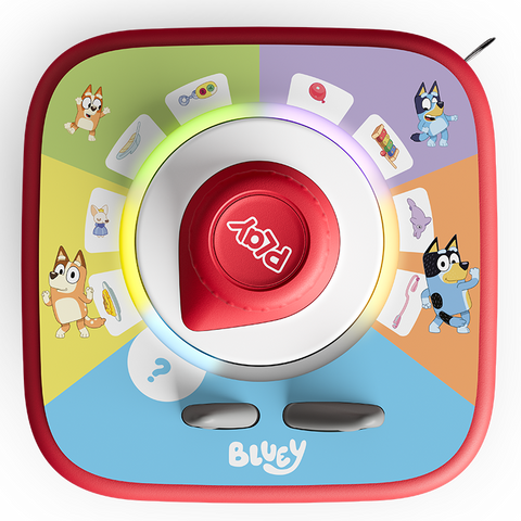 Bluey - Spielspaß den ganzen Tag, buntes Lesespiel mit Zentralknopf und LED-Ring