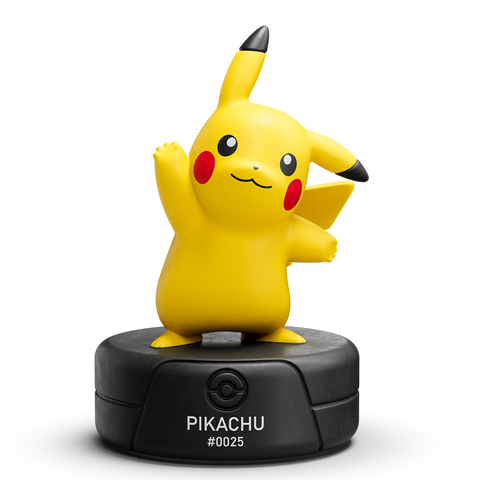Vorderansicht: TONIES Pikachu-Toniefigur auf schwarzer Basis mit PIKACHU #0025