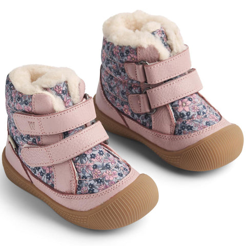  Stylish and durable WHEAT TEX Stiefel DAXI WF512k-02 - rosa / Winterblumen boots featuring a beautiful winter floral pattern 