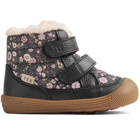 WHEAT TEX Stiefel DAXI WF512k-02 in Schwarz mit Winterblumenmuster für Damen