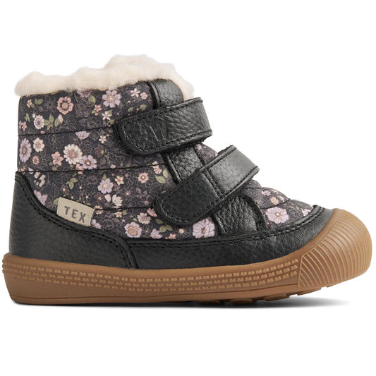 WHEAT TEX Stiefel DAXI WF512k-02 in Schwarz mit Winterblumenmuster für Damen