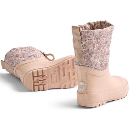 Bequeme WHEAT Snowboot mit Blümchen-Design in Rosa, ideal für Winter und Regenwetter