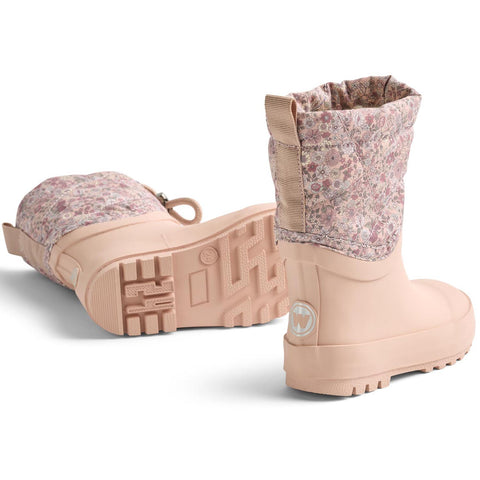 Bequeme WHEAT Snowboot mit Blümchen-Design in Rosa, ideal für Winter und Regenwetter