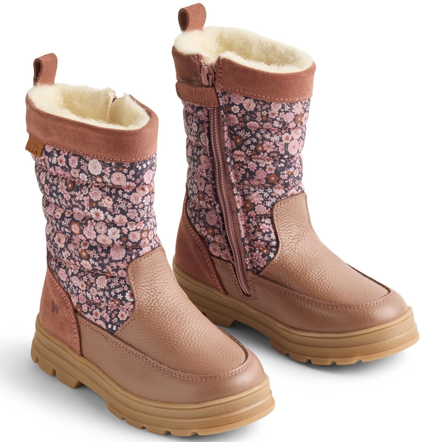 Damenstiefel WHEAT TEX KOA WF691-02 in zartem Rosenholz-Ton mit floralem Wildblumen-Design für stilvollen Komfort