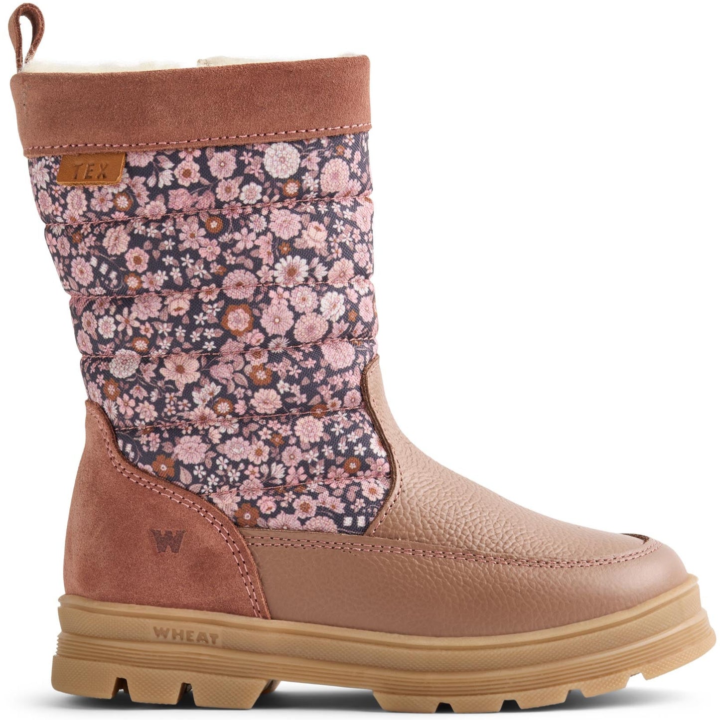 WHEAT TEX Stiefel KOA WF691-02 in rosenholz mit Wildblumenmuster und bequemer Passform
