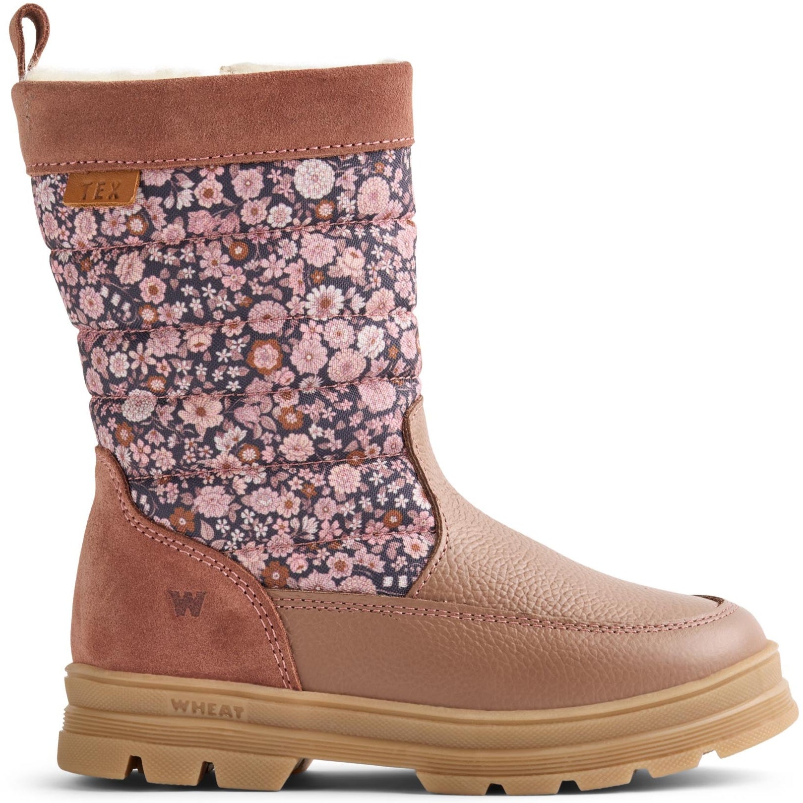 WHEAT TEX Stiefel KOA WF691-02 in rosenholz mit Wildblumenmuster und bequemer Passform