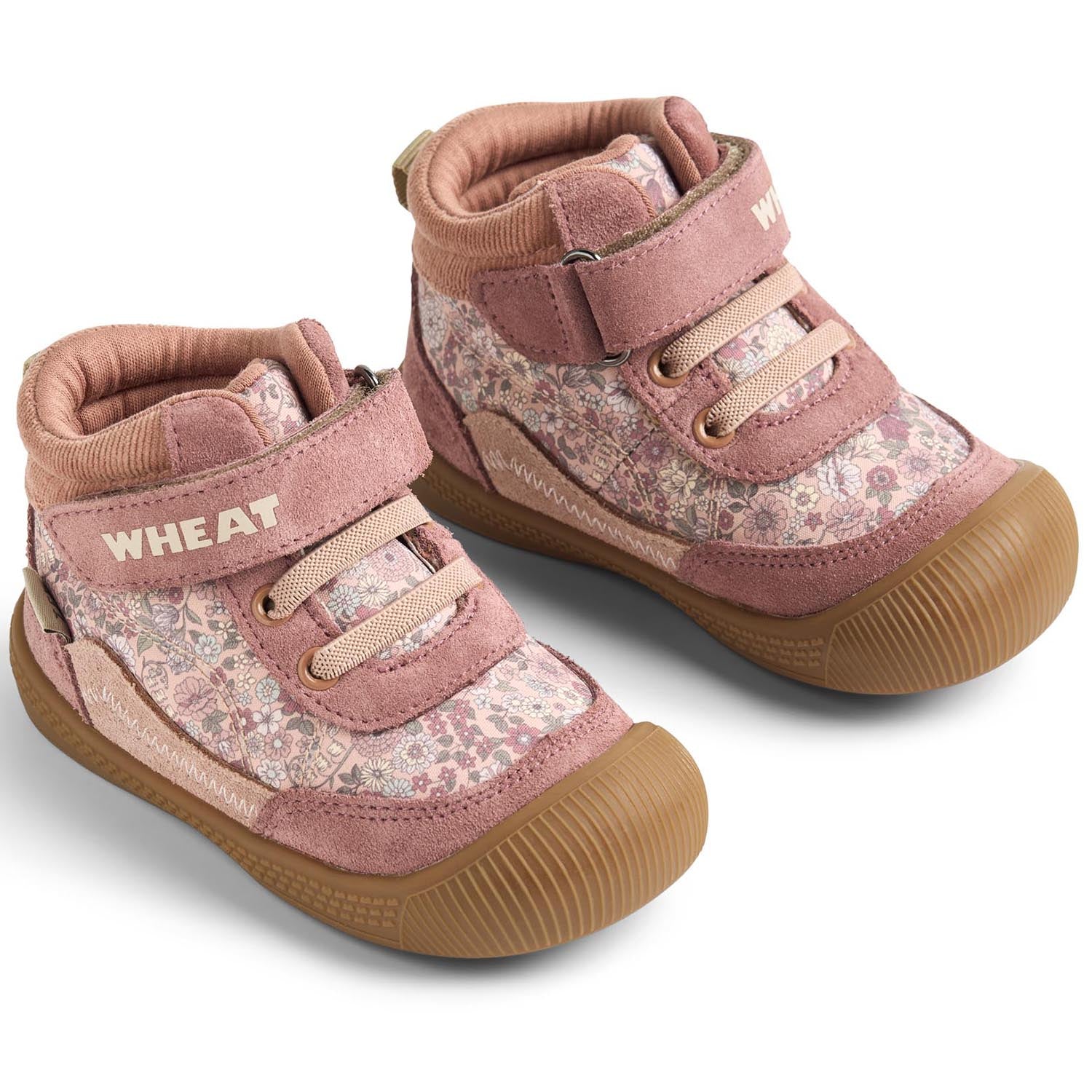 WHEAT TEX Knöchelschuh TODY WF705-02 in Rosenholz mit Wildblumenmuster, ideal für bequemen Alltag