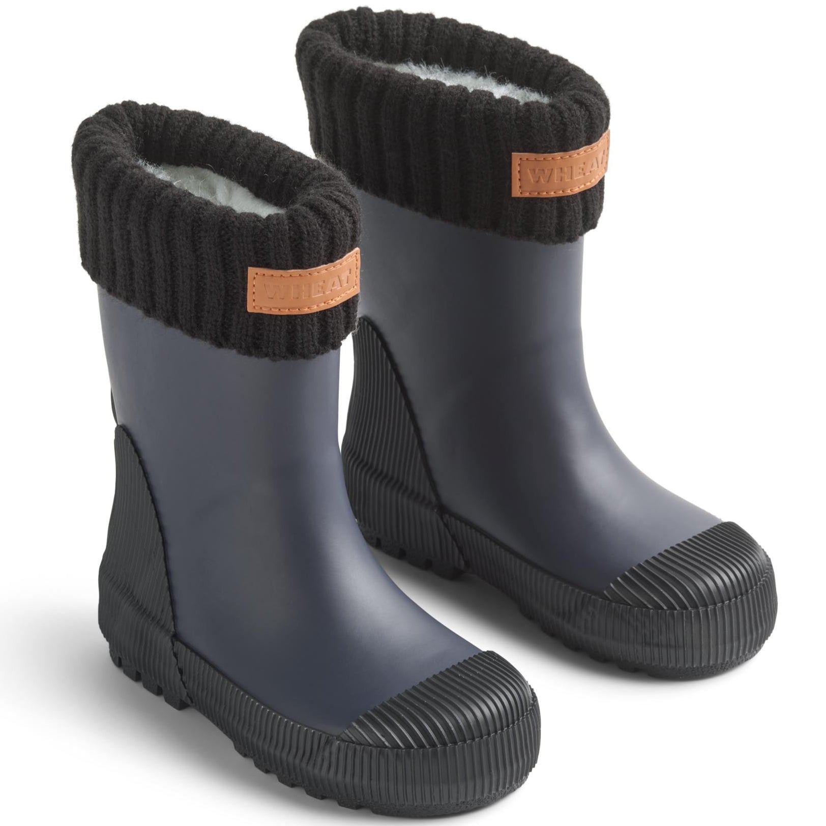 Schwarze Thermo-Gummistiefel mit rutschfester Sohle für sichere Bodenhaftung