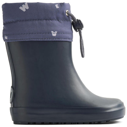 Wheat Gummistiefel Barefoot Rubber Zerro Thermo in dunkelblau für kalte Tage