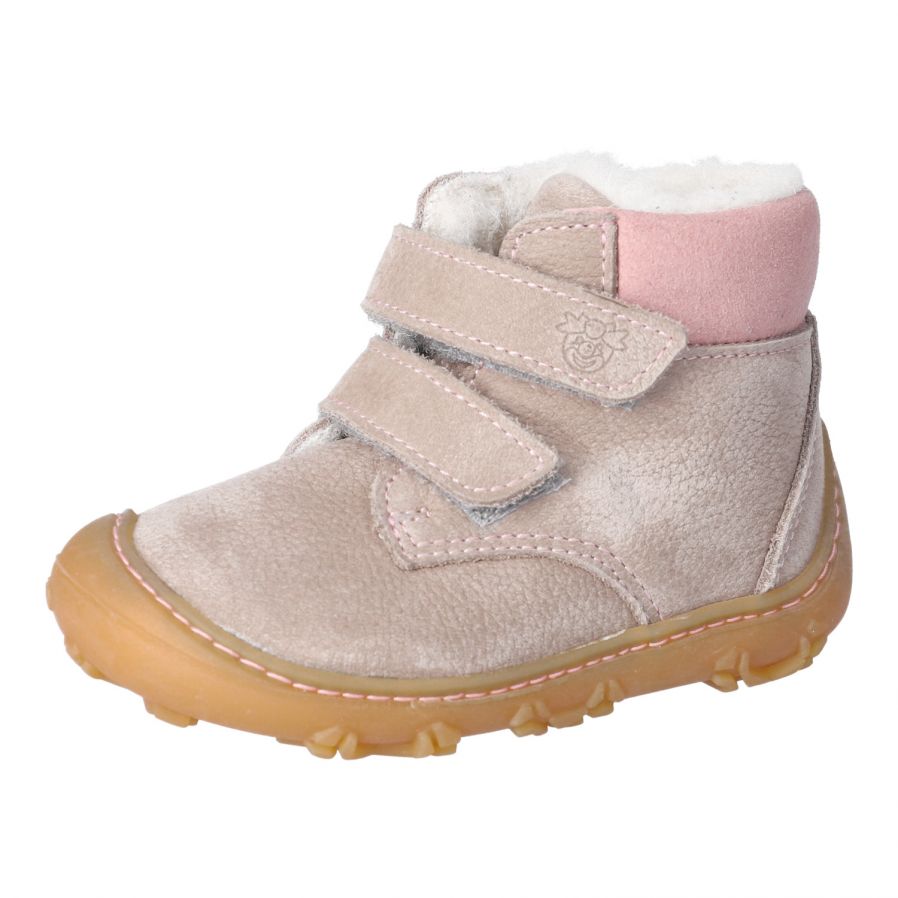 RICOSTA Barfuß Knöchelschuh NICO - beige / rosa - Kinder Schuh für gesunde Fußentwicklung
